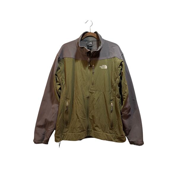 North face men’s Xl apex fleece lined full zip green and gray jacket - Picture 1 of 13